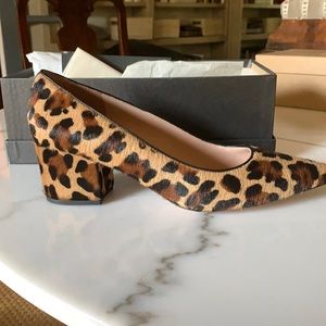 NIB J Crew size 10 haircalf leopard print pumps